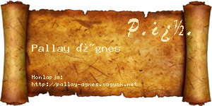 Pallay Ágnes névjegykártya